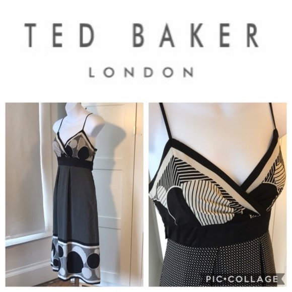 Ted Baker 100% silk dress size 1 - Picture 1 of 8